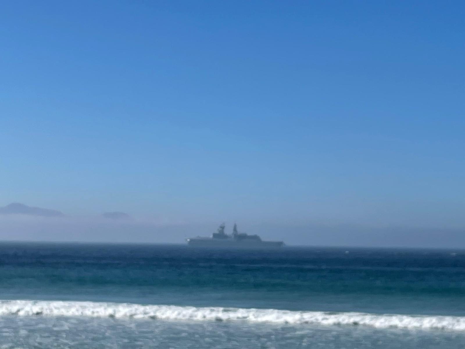 A navy ship in False Bay